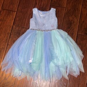 Bonnie Jean Blue and Green Tulle Dress